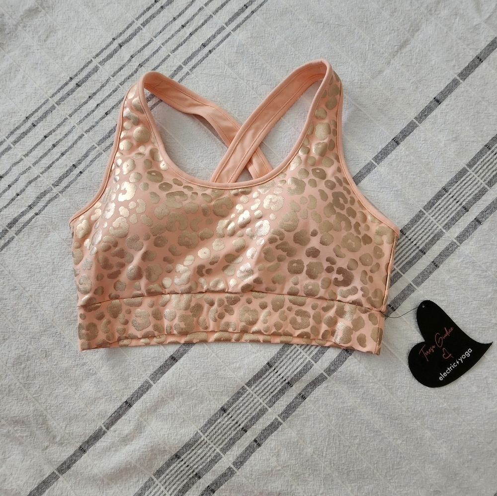 Electric Yoga Blush & Gold Women's Large Sports Bra